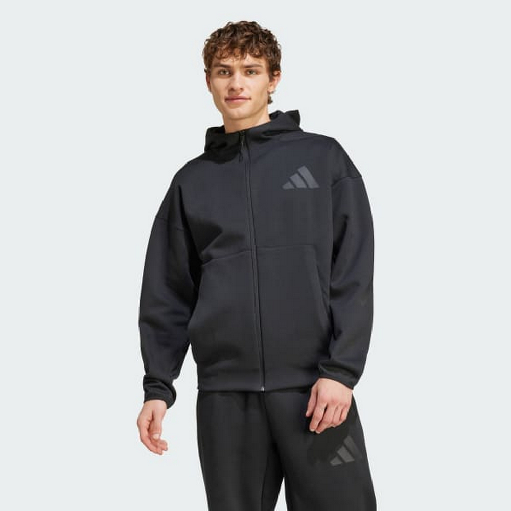 adidas 愛迪達 【ADIDAS】M Z.N.E. FZ 連帽外套 男 黑色-JE7538