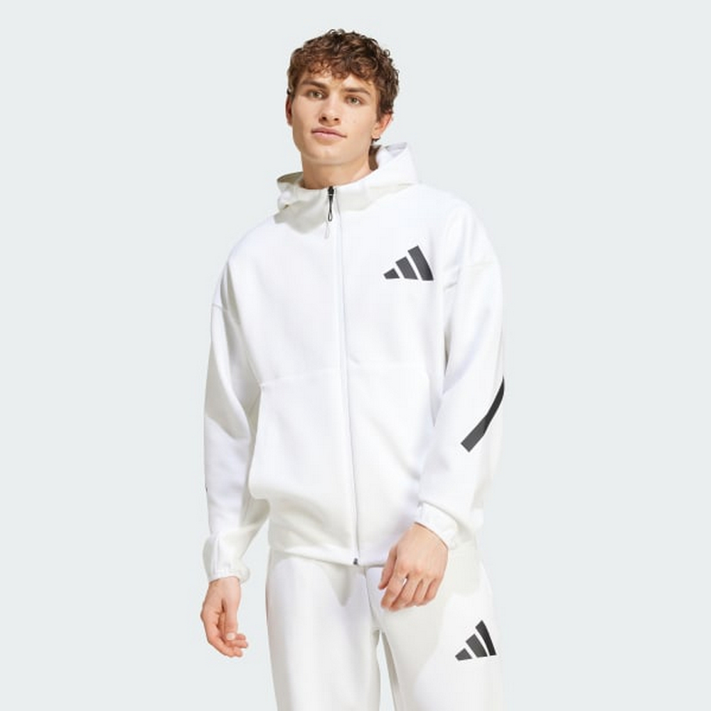 adidas 愛迪達 【ADIDAS】M Z.N.E. FZ 連帽外套 男 白色-JF2443