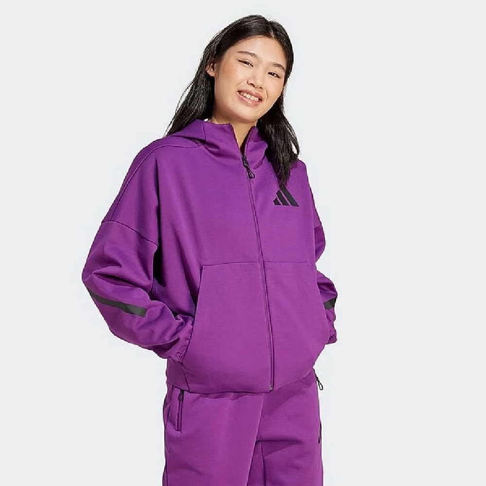adidas 愛迪達 W Z.N.E. FZ 連帽外套 女 紫色-JD3990