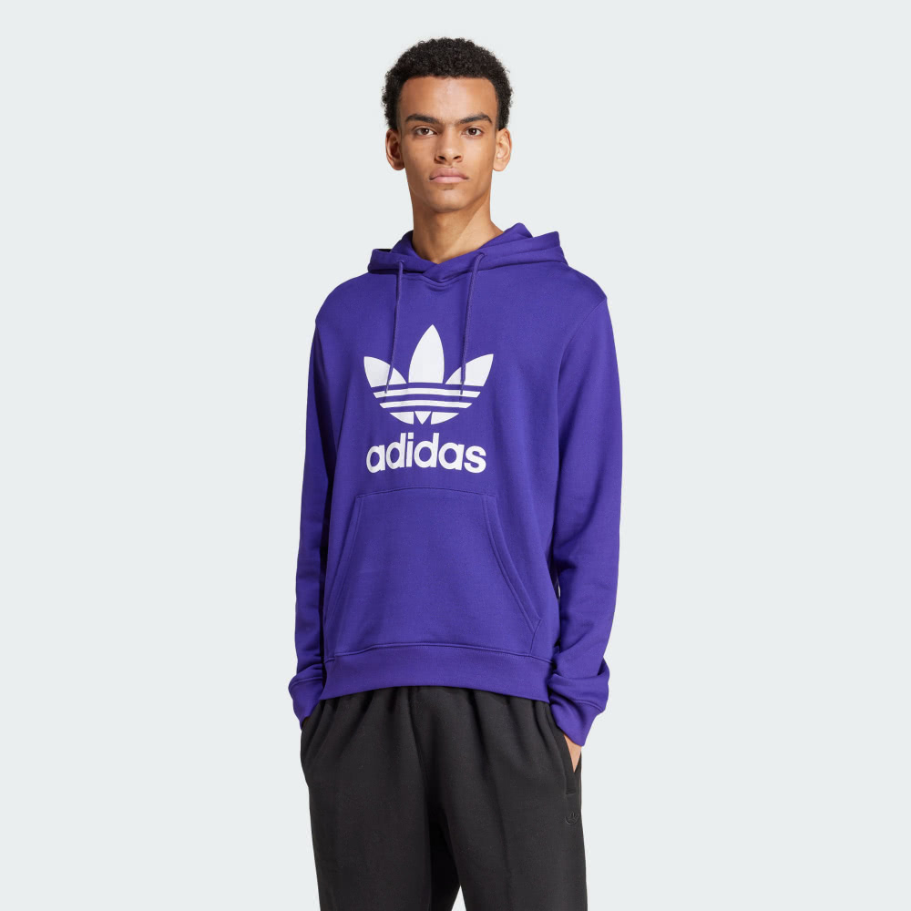 TREFOIL HOODY 連帽上衣 男 紫色 帽T-IZ2362