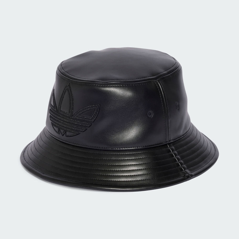 adidas 愛迪達 BUCKET HAT 男女款 黑色 皮革 漁夫帽-IY4055