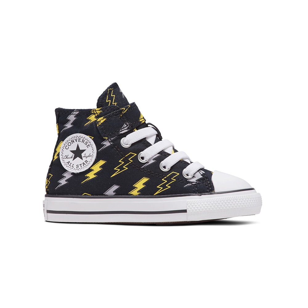 小童 CONVERSE 匡威CTAS 1V HI 高筒休閒鞋童鞋小童嬰幼魔鬼氈閃電黑色