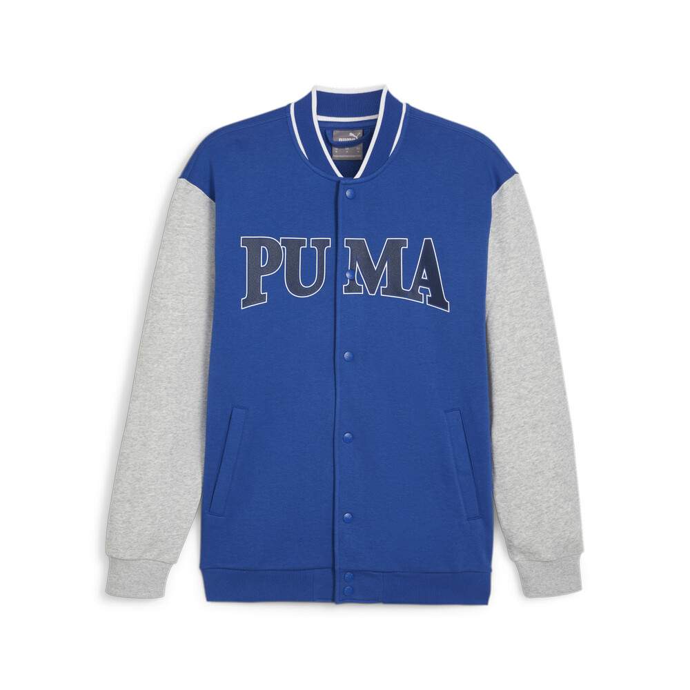PUMA 彪馬 【PUMA】基本系列Puma Squad棒球外套(M) 休閒外套 男 藍色-67897117