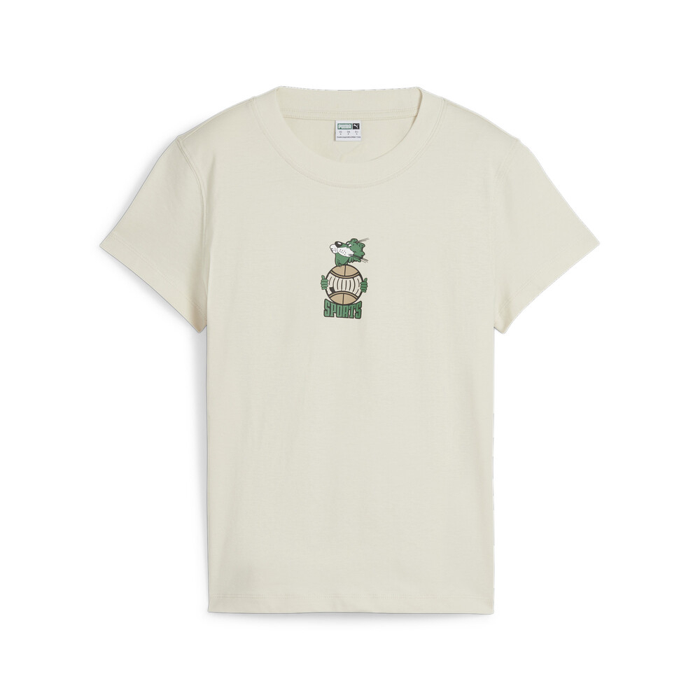 PUMA 彪馬 【PUMA】流行系列P.Team Fanbase短袖T恤(F) 短袖上衣 女 米色-62434787