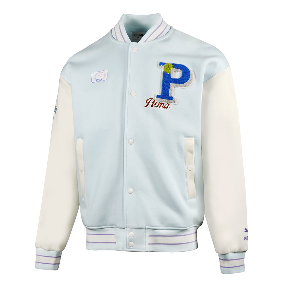 PUMA 彪馬 【PUMA】流行系列P.Team標章棒球外套(N) 休閒外套 男女 藍色-62579723
