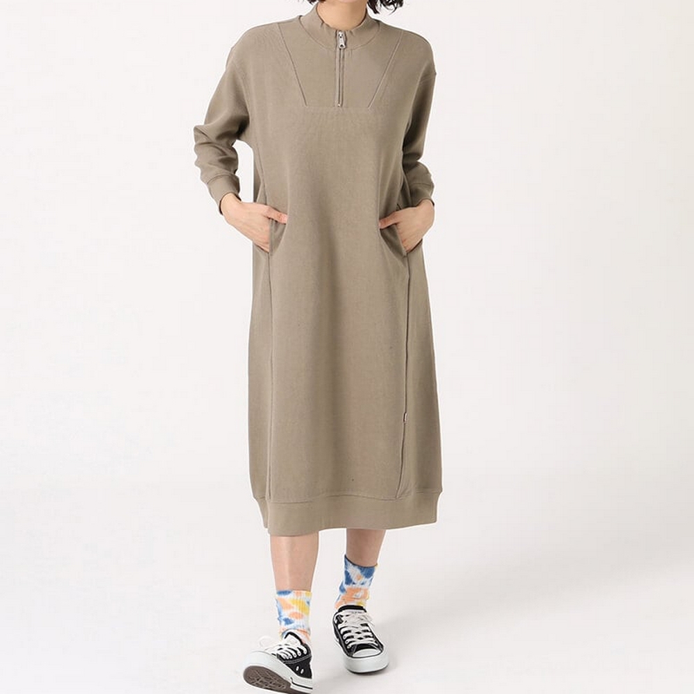 CHUMS Torrey Half Zip Dress 半開襟長版洋裝 女 灰色-CH181273G001