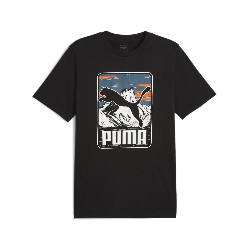 PUMA 彪馬 【PUMA官方旗艦】基本系列山巒跳豹圖樣短袖T恤 男性 62791101