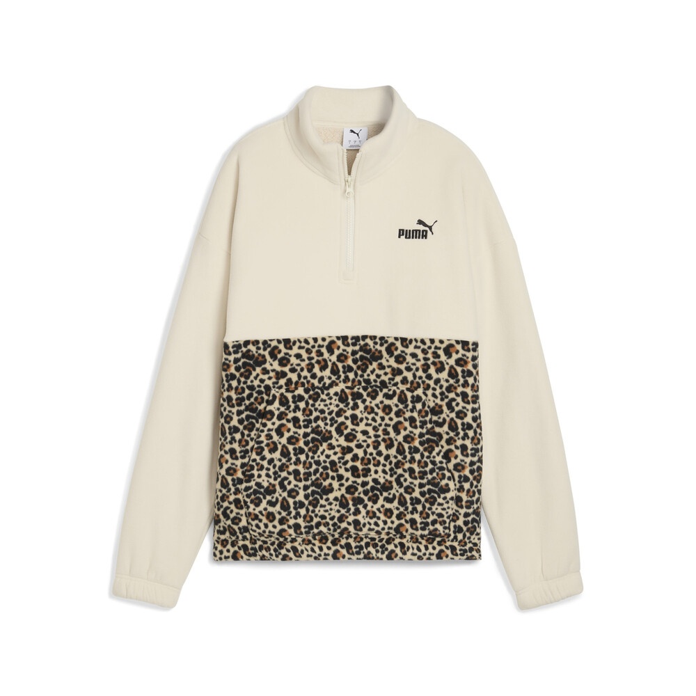 PUMA 彪馬 【PUMA官方旗艦】基本系列ESS豹紋半開襟圓領衫 女性 68808387