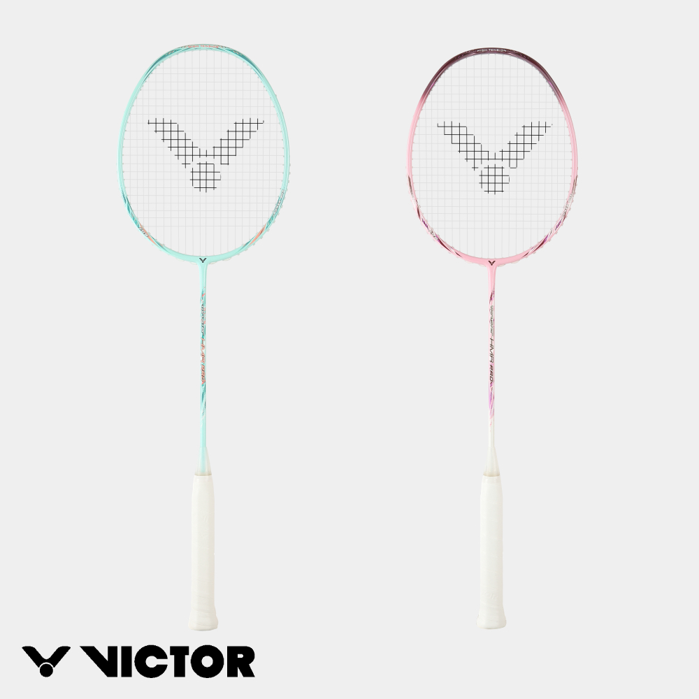 VICTOR 勝利體育 突擊 羽球拍 TK-HMR PRO I/霧玫瑰色 R/青檸綠