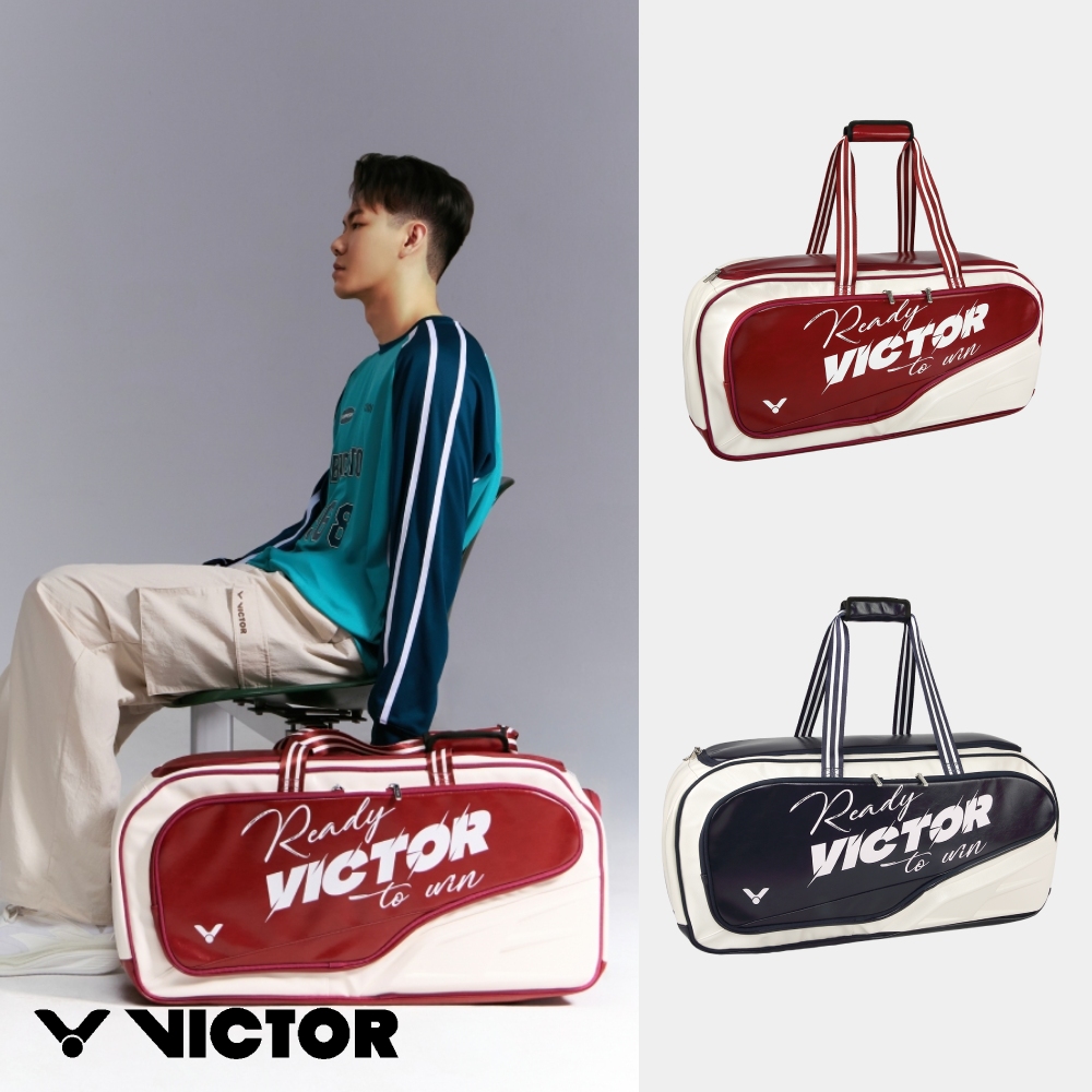 VICTOR 勝利體育 矩形包 BR9615 LB/象牙白/中世紀藍 LD/象牙白/波特酒紅