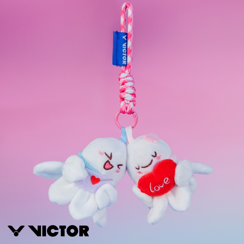 VICTOR 勝利體育 情侶羽球造型吊飾 一組2入 PG6036 A/白