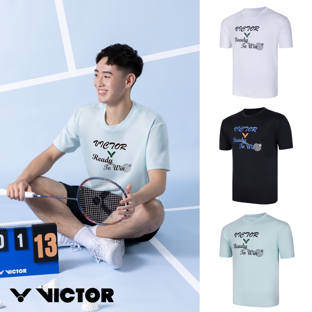 VICTOR 勝利體育 2025秋冬新款服飾 針織T-Shirt 中性款(T-2512 A/白色 C/黑色 G/淺綠色)