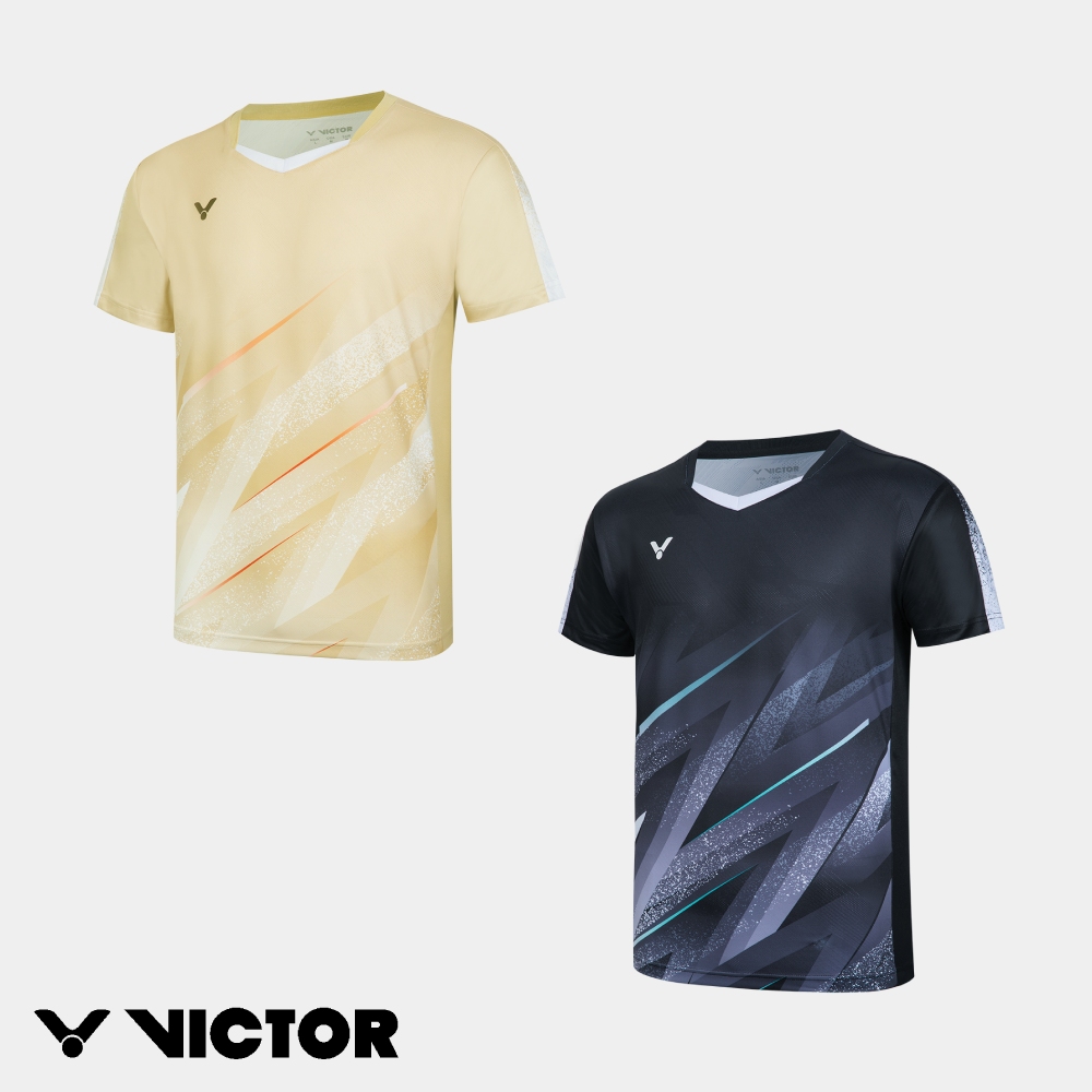 VICTOR 勝利體育 針織賽服T-shirt 中性款 T-60009 C/黑 V/杏仁