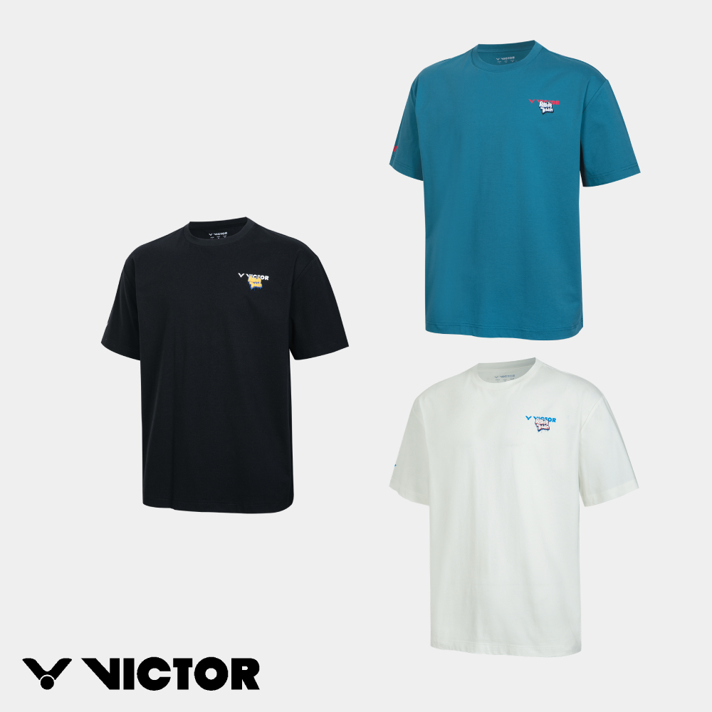 VICTOR 勝利體育 針織T-shirt 中性款 T-60032 A/霜花白 B/風暴藍 C/黑