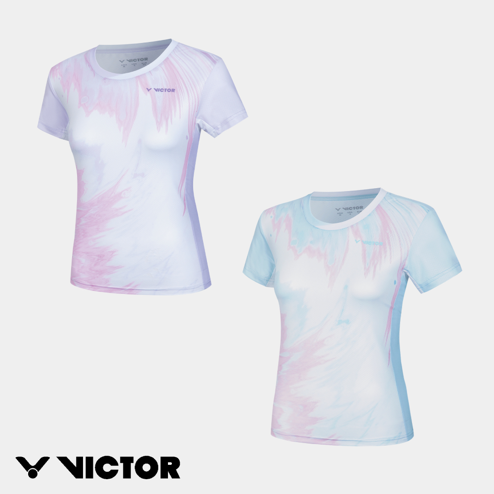 VICTOR 勝利體育 針織賽服 T-shirt 女款 T-61021 T/玻璃紫 M/鹽水藍