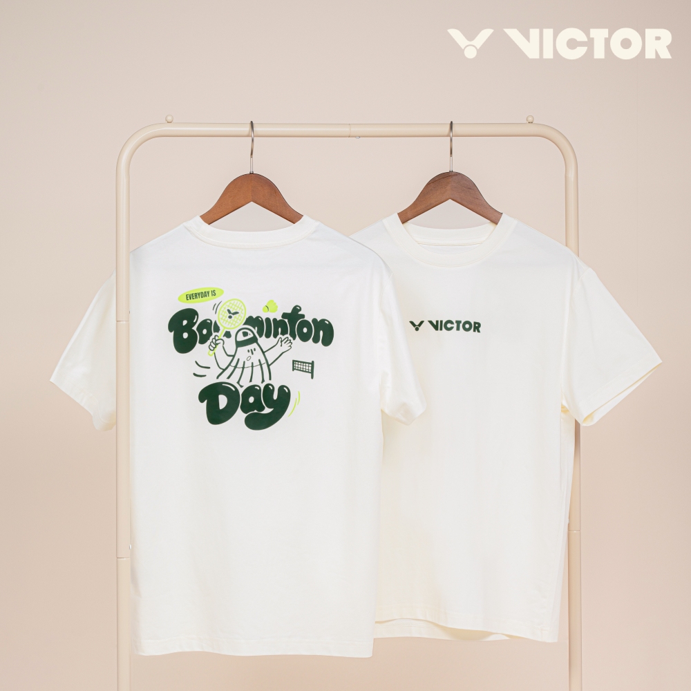 VICTOR 勝利體育 日日羽球日系列T-Shirt 中性款 T-2602EIBDL L/香草白