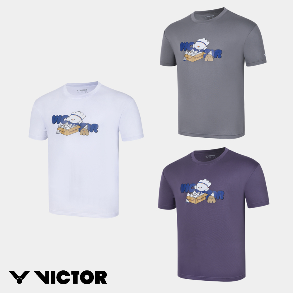 VICTOR 勝利體育 吉祥物 T-Shirt T-2615 A/白 J/熱釀紫 K/深灰