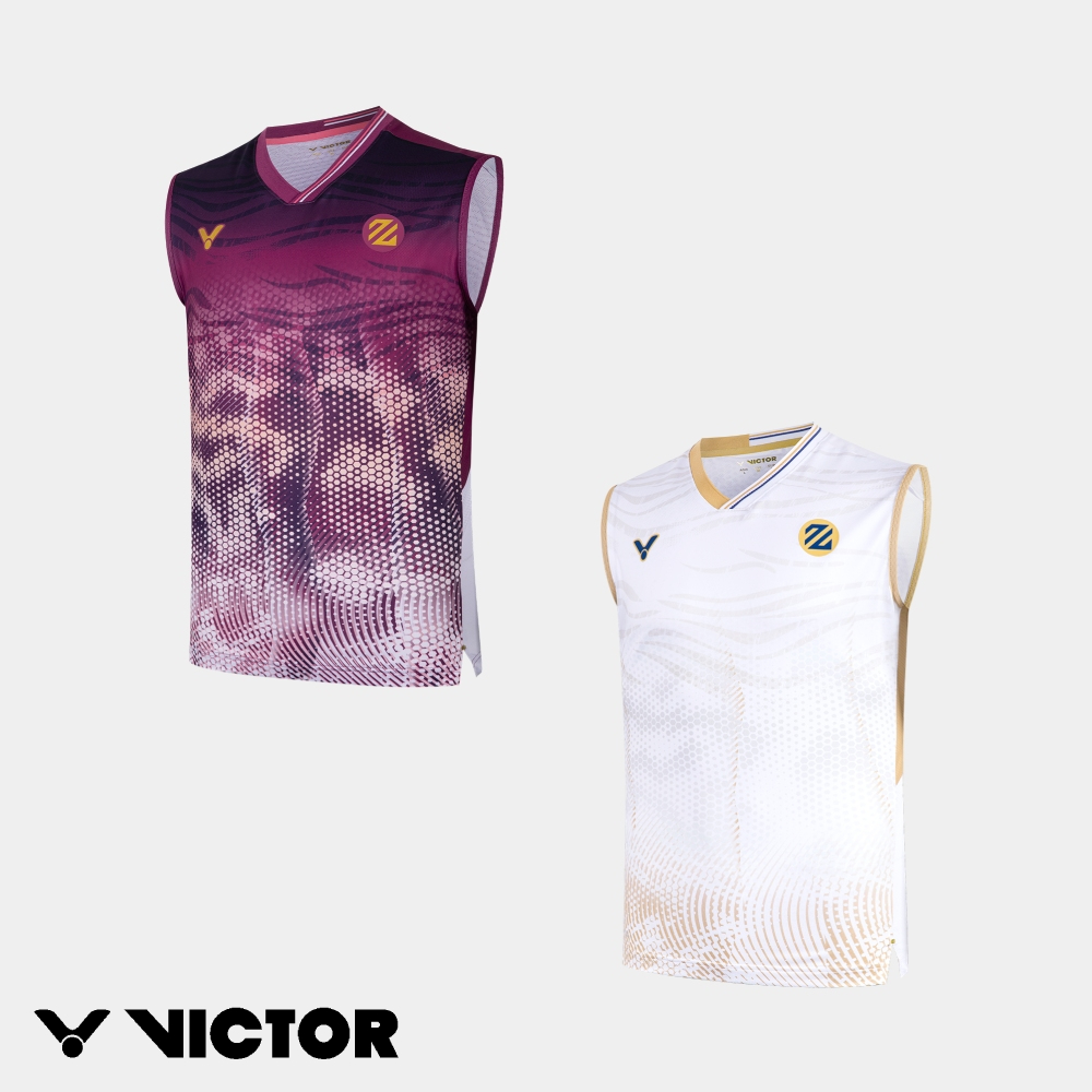VICTOR 勝利體育 李梓嘉專屬賽服背心 中性款 T-65003 AW/白/金 J/凝夜紫