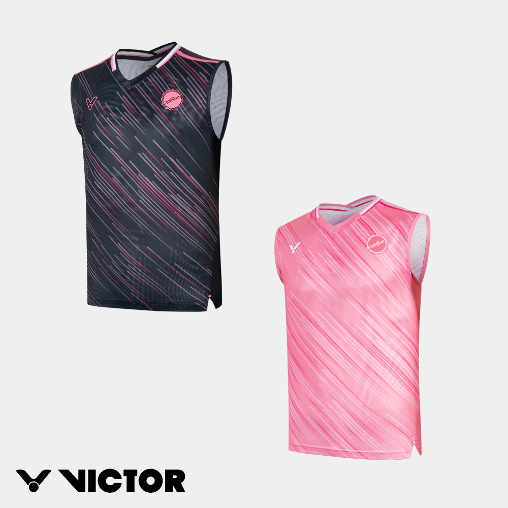 VICTOR 勝利體育 安東森專屬賽服背心 中性 T-65007 C/黑 I/緬梔粉