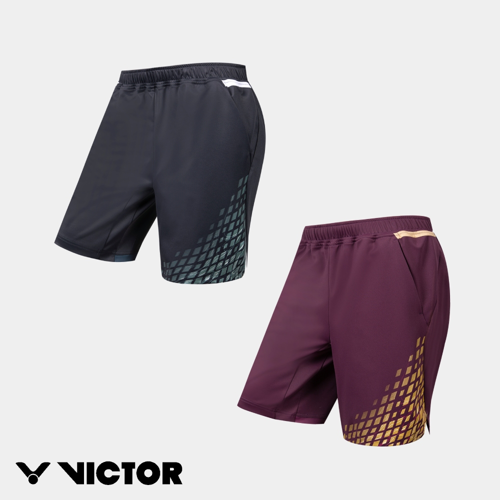 VICTOR 勝利體育 喬納坦專屬短褲 中性 R-65202 D/絳紅 H/湍流色