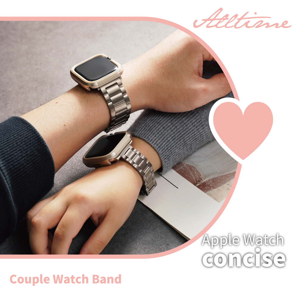 ALL TIME 完全計時 經典鈦錶帶 男女限定組合(22mm+16mm)Apple Watch 42/44/45/49Ultra