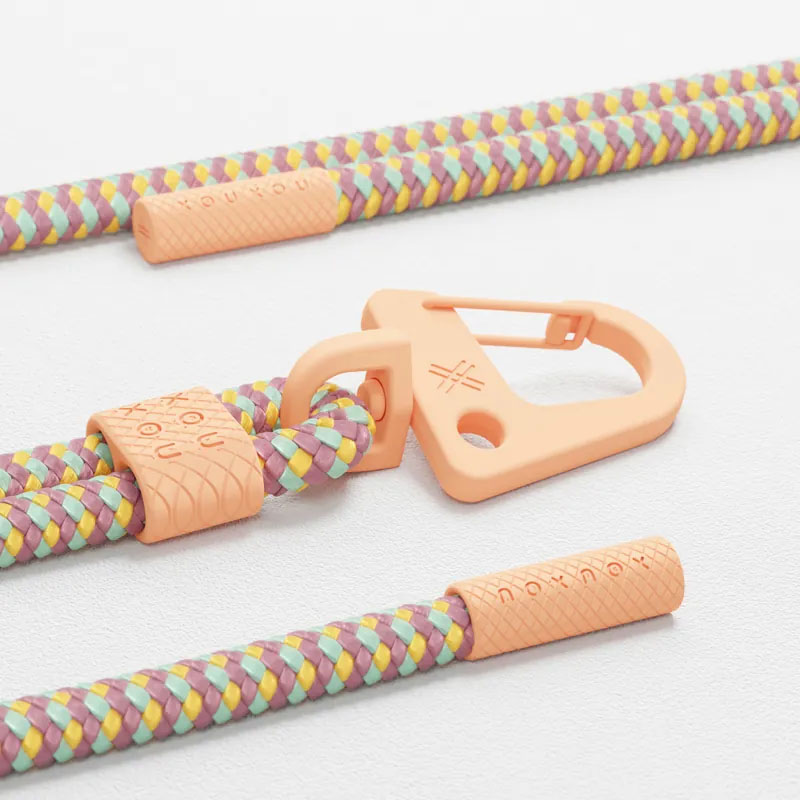 XOUXOU 登山扣掛繩6mm 可支援相機 掛繩手機殼 手機夾片 - 蜜桃棕櫚 Palm Springs