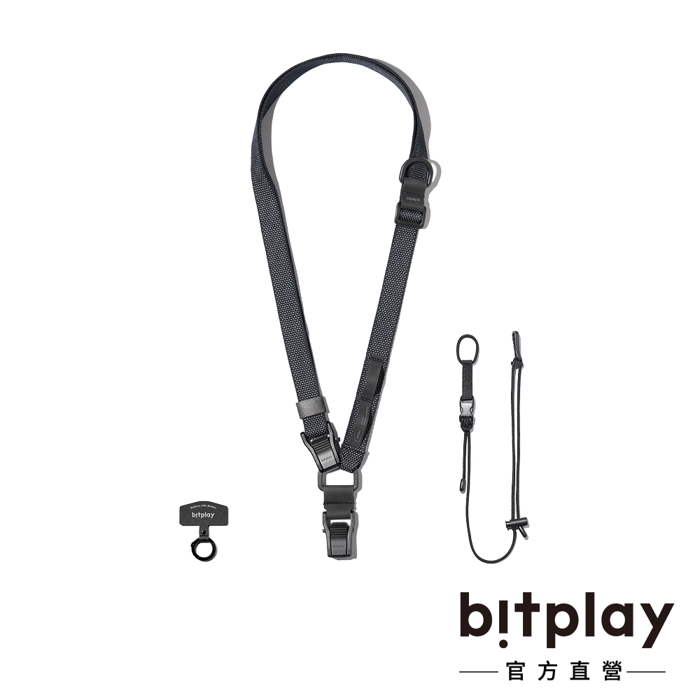 bitplay 多工機能背帶 夜光黑 (附掛繩通用墊片) 手機掛繩/手機背袋/手機繩/手機圓繩/手繩