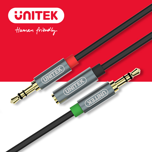 UNITEK 優越者鋁合金二合一音源轉換線