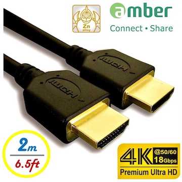Amber 崴寶 【京徹】4K2K HDMI 鋅合金影音專用螢幕線材丨具HDMI 1.4認證-2M/公尺