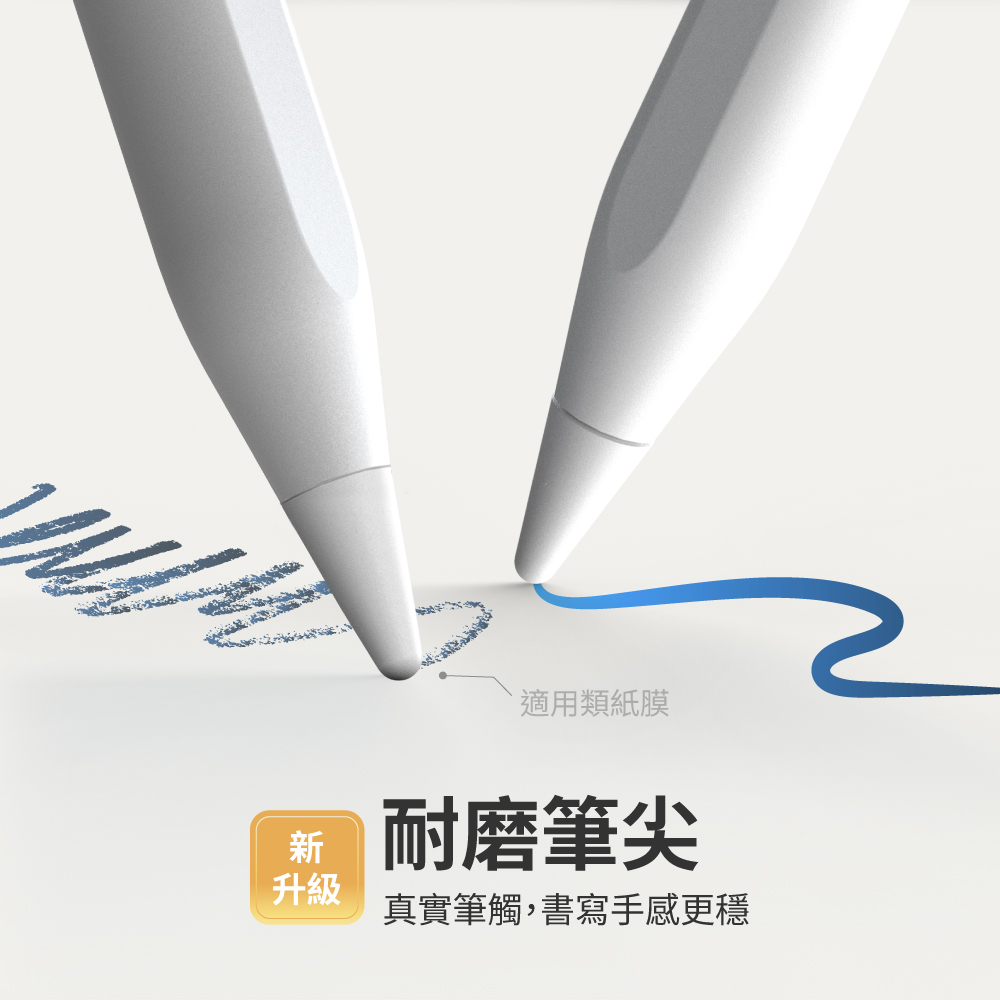公文　E-pencil(2個)＋教材 eiP Pencil 2 2018 ~ 2026 年間的iPad (不含mini 7) 主動式觸控筆, 白