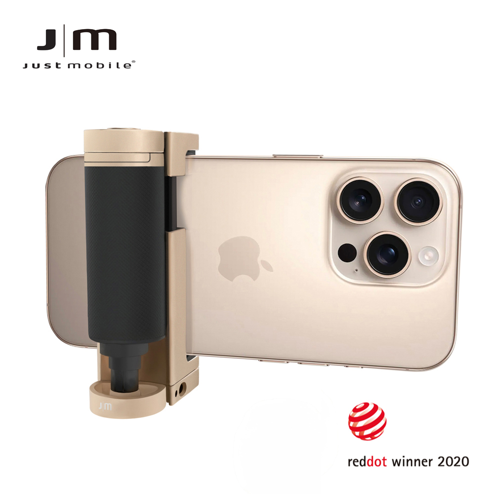 Just Mobile ShutterGrip 2[掌握街拍 2]翻轉藍牙拍照握把-金色