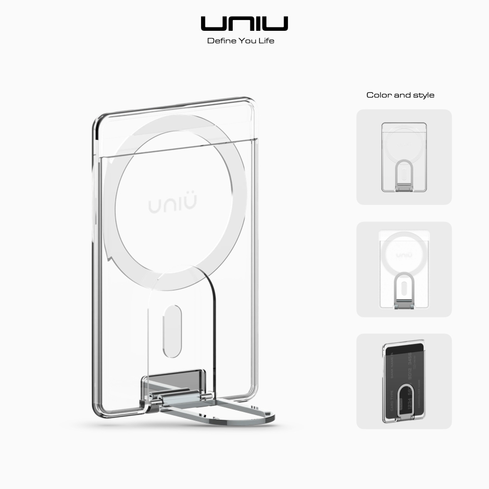 UNIU PURE 透明支架卡包 (兼容 MagSafe)