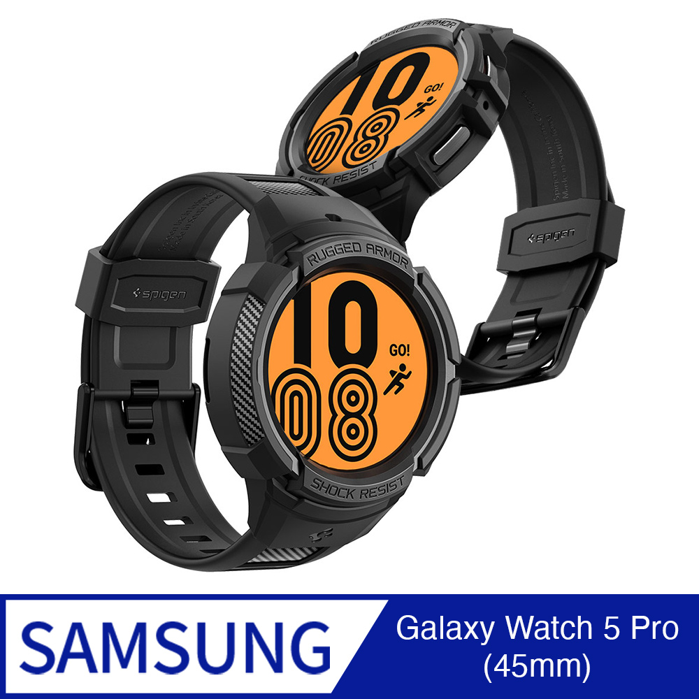 Spigen Galaxy Watch 5 Pro (45mm) Rugged Armor Pro-錶帶+錶殼一體