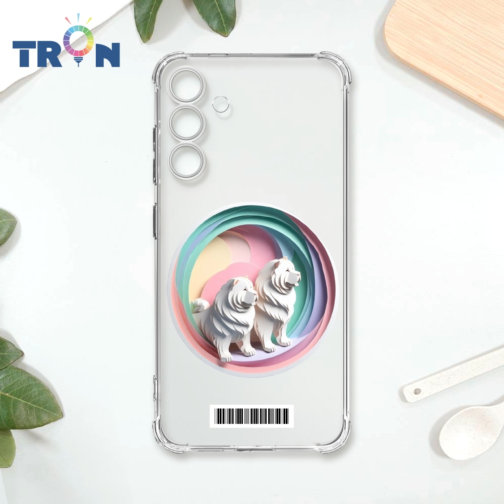 TRON 三星 S24 PLUS 可愛紙雕鬆獅犬 載具 四角防摔殼 手機殼