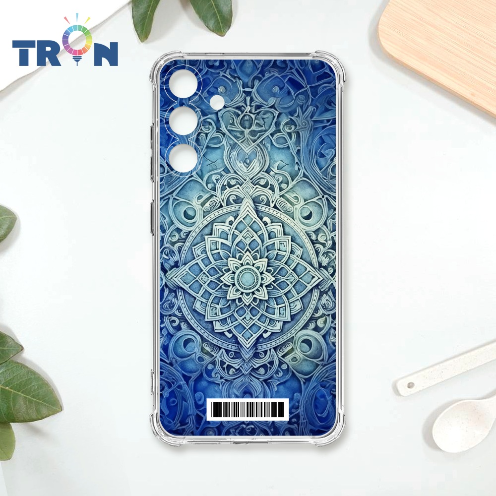 TRON 三星 S24 PLUS 藍色漸層印度Henna幸運祝福圖騰 載具 四角防摔殼 手機殼