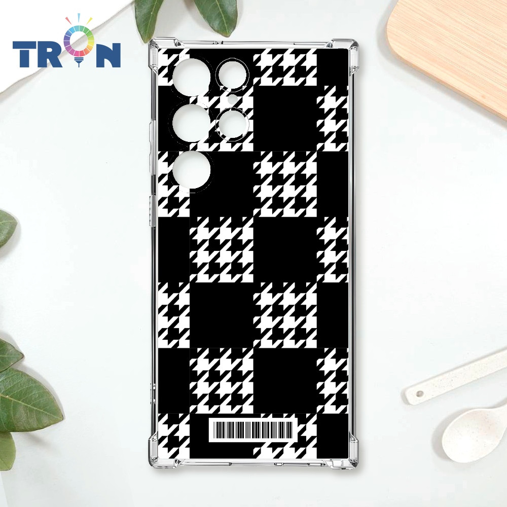 TRON 三星 S24 Ultra 格子千鳥紋 載具 四角防摔殼 手機殼