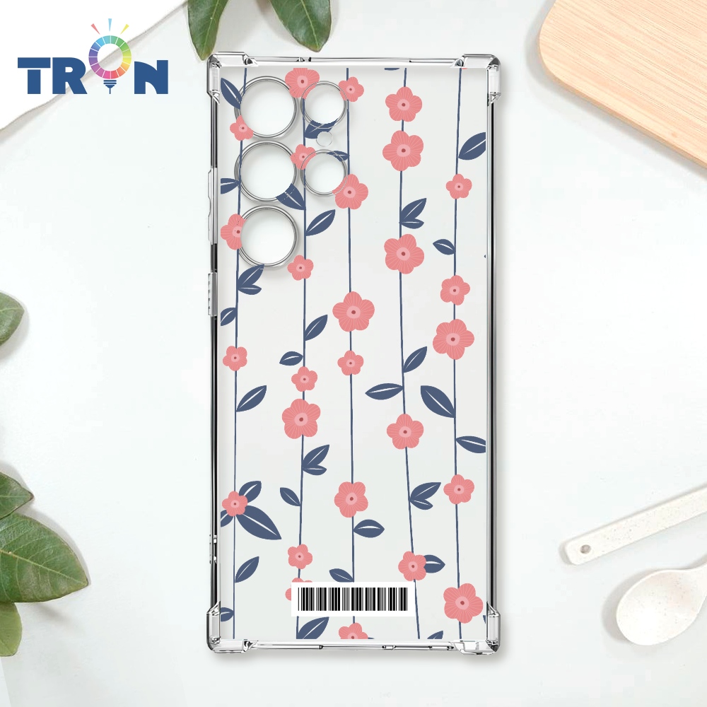 TRON 三星 S24 Ultra 條紋透明小花C款 載具 四角防摔殼 手機殼
