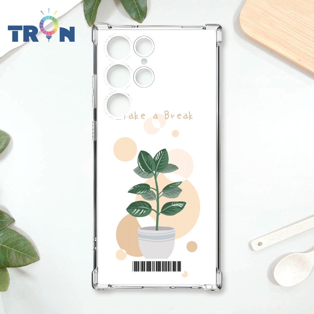 TRON 三星 S24 Ultra 清新文青風格盆栽 載具 四角防摔殼 手機殼