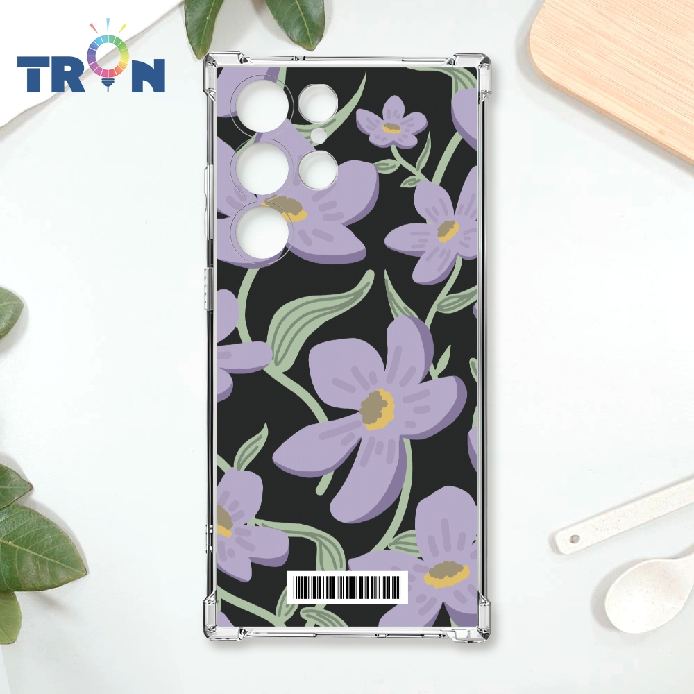 TRON 三星 S23 Ultra 平塗手繪花B款 載具 四角防摔殼 手機殼