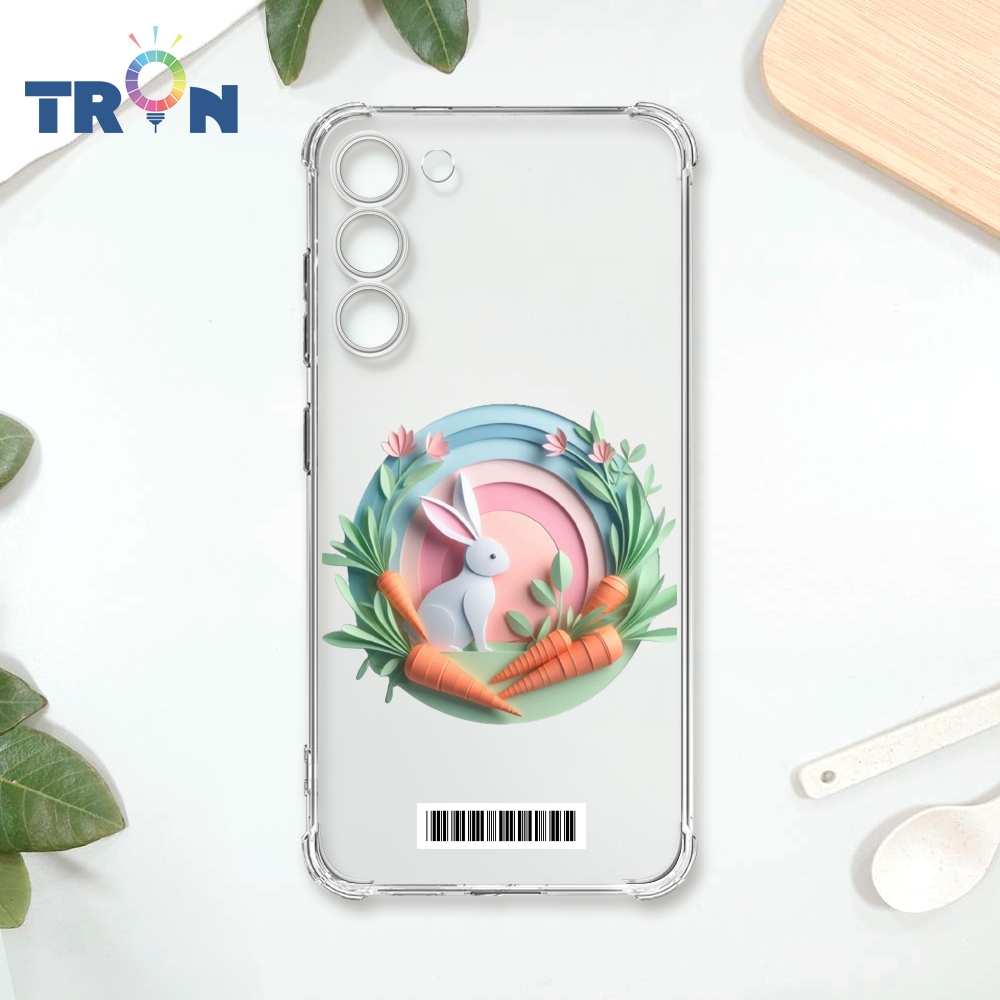 TRON 三星 S23 PLUS 可愛紙雕兔子 載具 四角防摔殼 手機殼