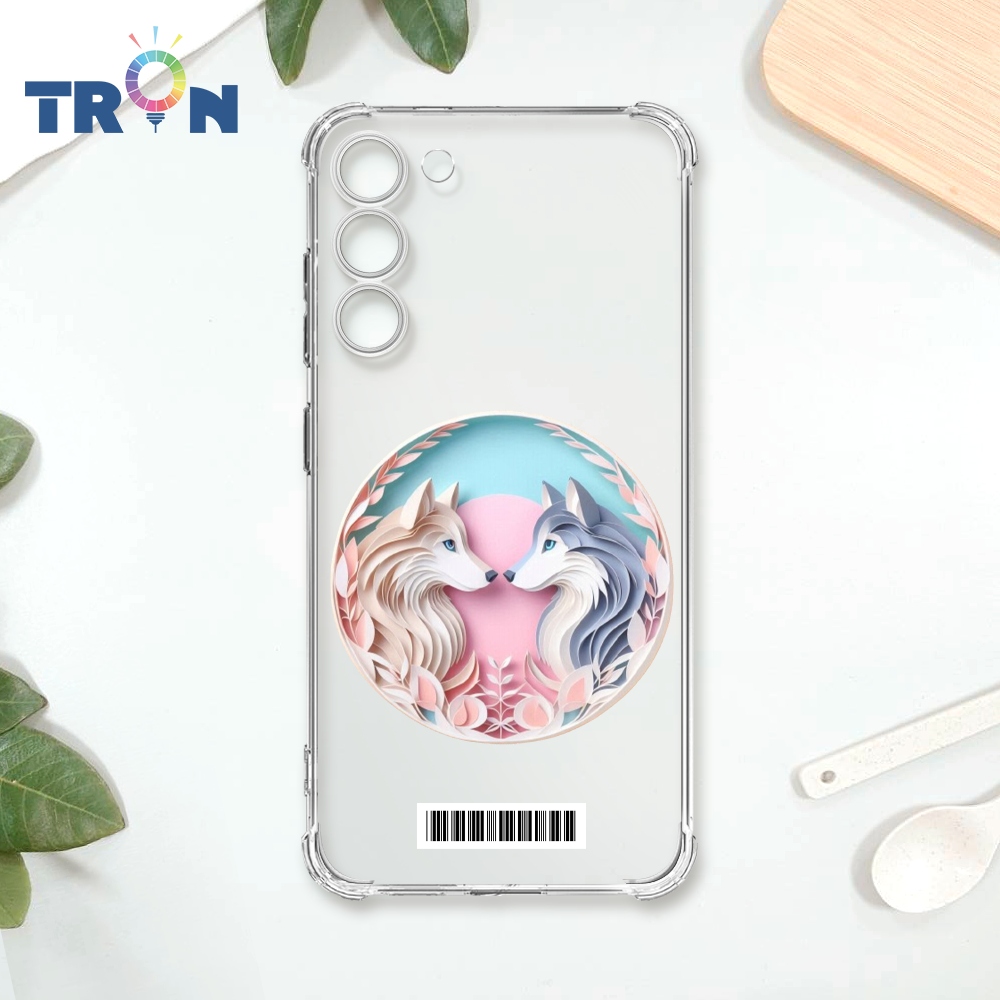 TRON 三星 S23 PLUS 可愛紙雕哈士奇 載具 四角防摔殼 手機殼