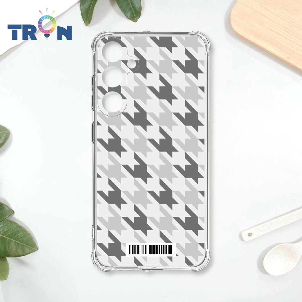 TRON 三星 A55 三色千鳥紋 載具 四角防摔殼 手機殼
