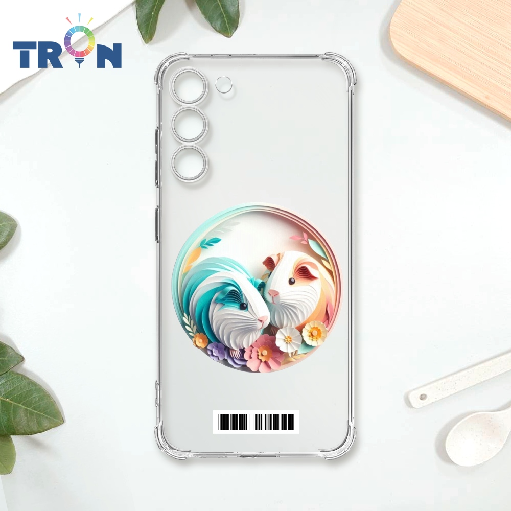 TRON 三星 S23 PLUS 可愛紙雕天竺鼠 載具 四角防摔殼 手機殼