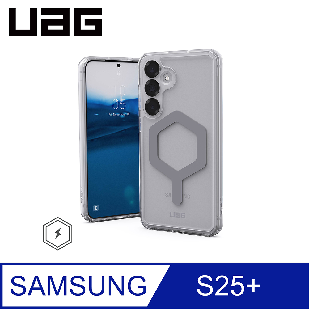 UAG Galaxy S25+ 磁吸耐衝擊全透保護殼-極透明(灰圈)