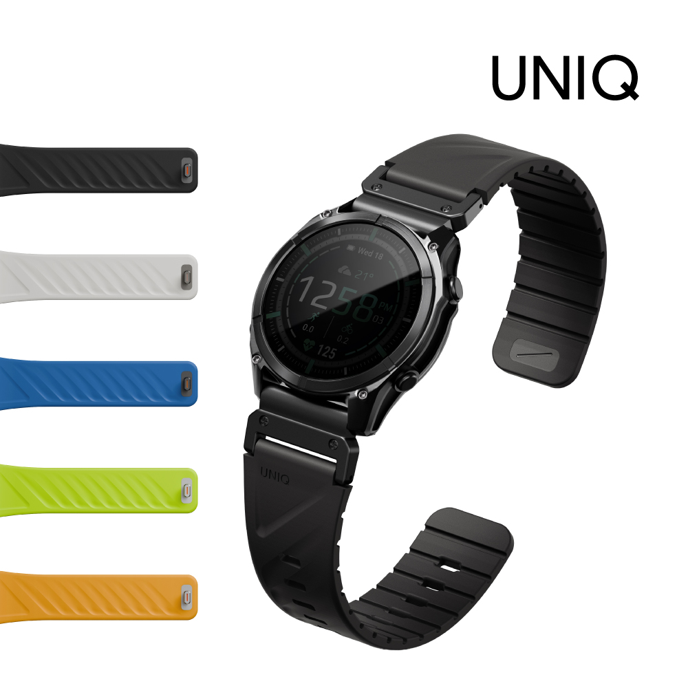 UNIQ 新加坡 Fluo Garmin可拆式矽膠錶帶 22m/26m