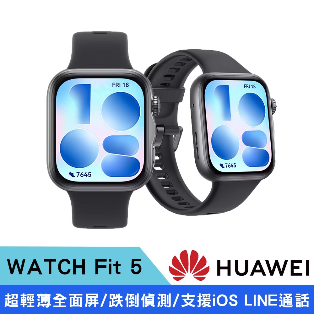 WATCH Fit 5 智慧手錶(韻律黑) 超輕薄全面屏/跌倒偵測/支援iOS LINE通話