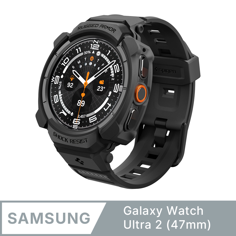 spigen Galaxy Watch Ultra 2 (47mm) Rugged Armor Pro-防摔保護殼專業版 (錶帶一體成型)