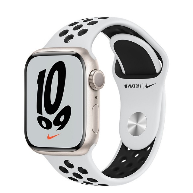 Apple Watch Nike S7 GPS 41mm - 星光色鋁金屬錶殼；Nike運動型錶帶(MKN33TA/A) - PChome 24h購物
