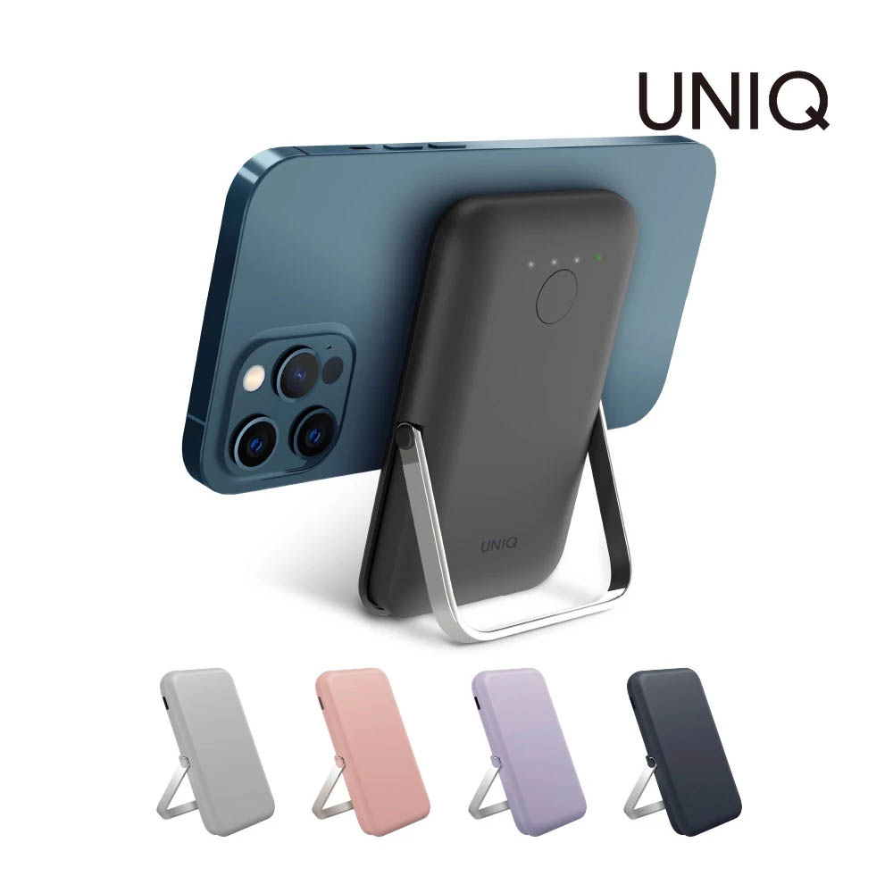 UNIQ 有標wh Hoveo 5000mAh 20W支架款磁吸行動電源 支援磁吸 粉色 可上飛機