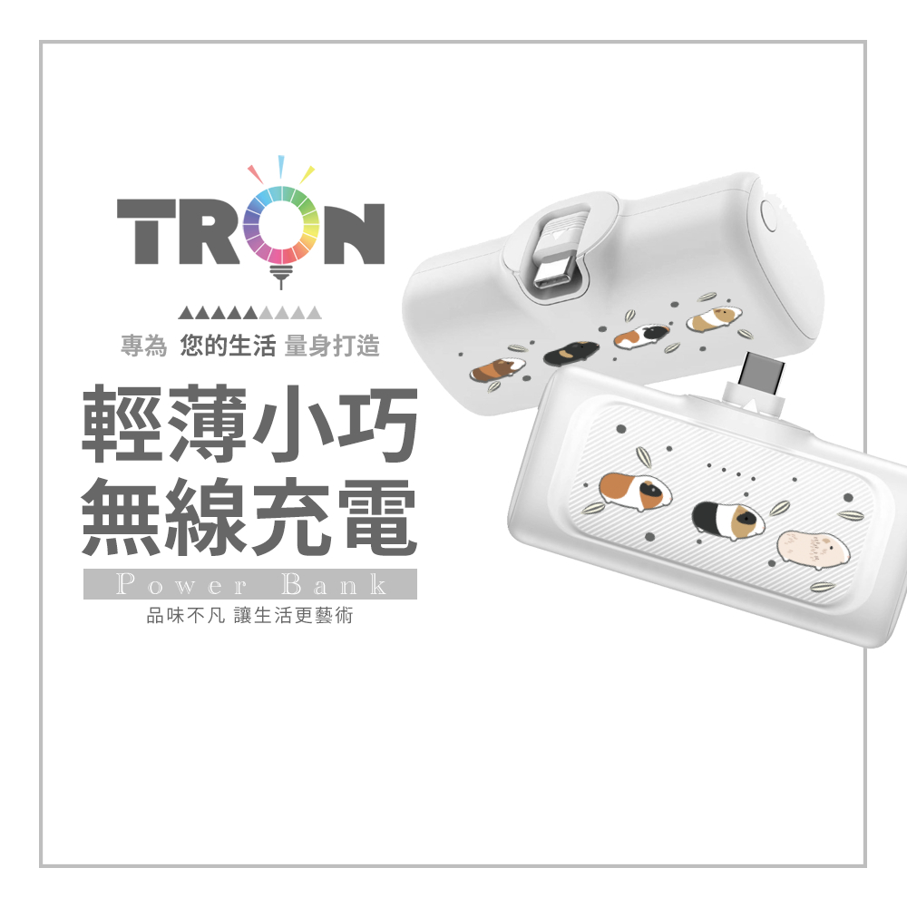 TRON 走來走去天竺鼠 20W直插式行動電源 Type-C 口袋型 快充行動電源
